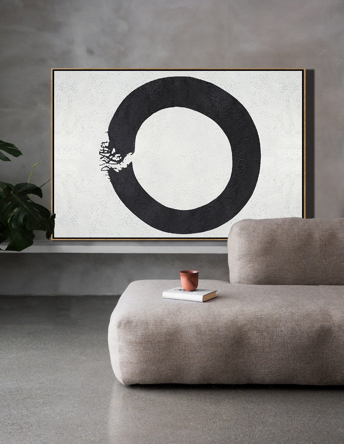 Horizontal Minimal Circle Art #MN18C - Click Image to Close